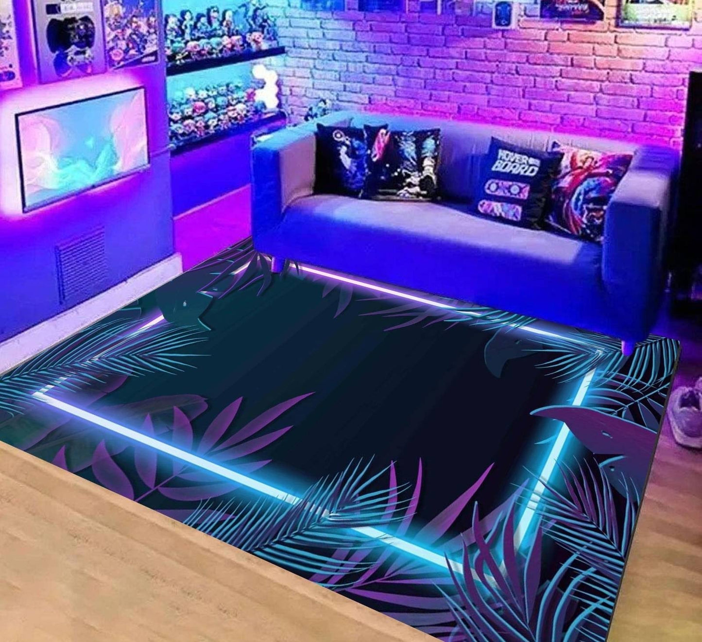Dywan gamingowy dla fanów gier w neonowych kolorach