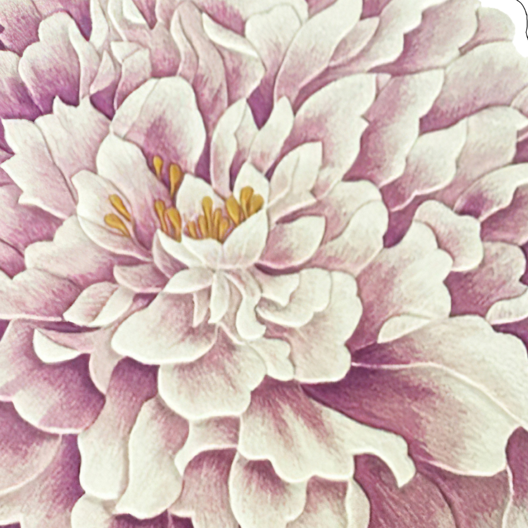 Dywan o nieregularnym kształcie kwiatowym motywem