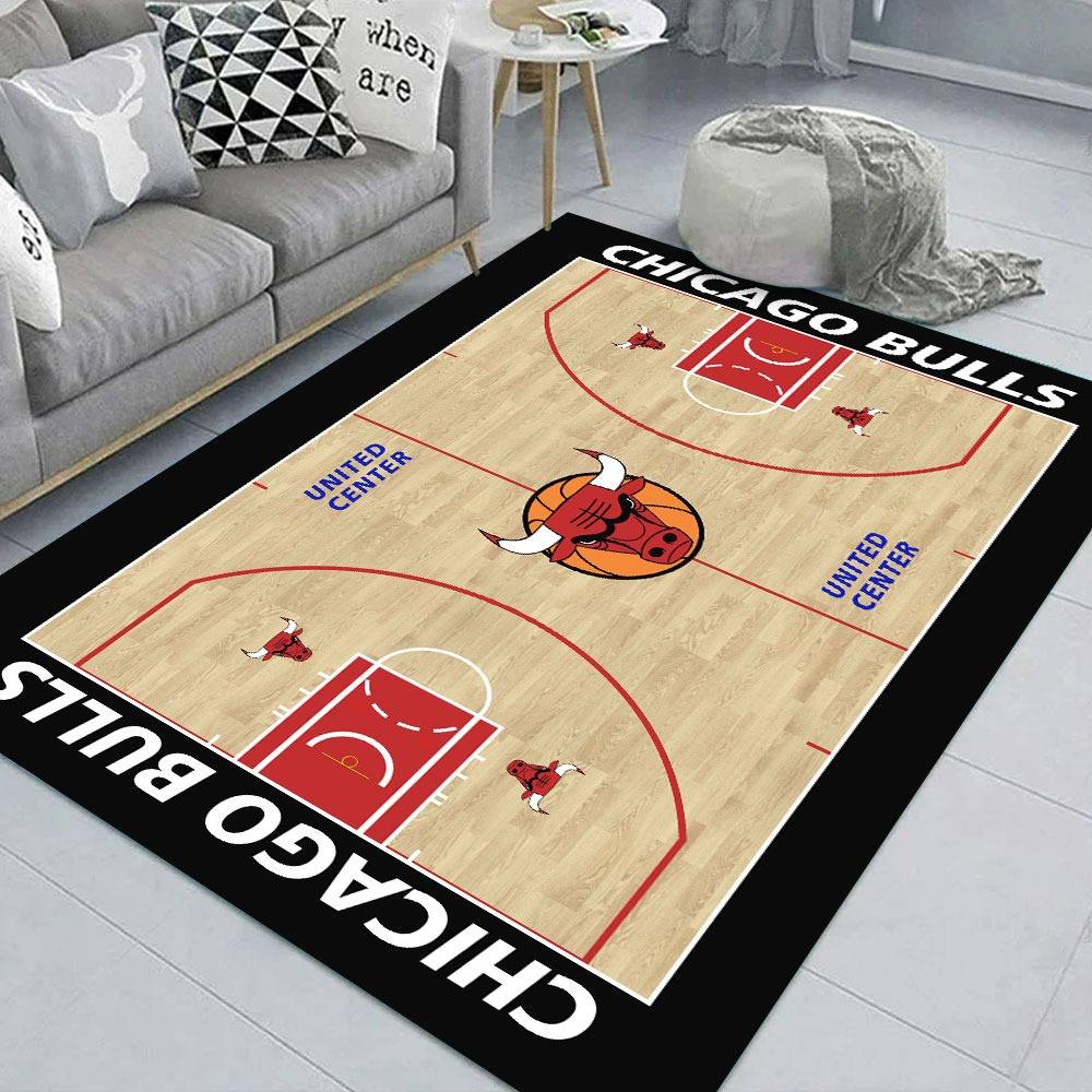 Dywan do pokoju młodzieżowego dla fana Chicago Bulls NBA | Czarny