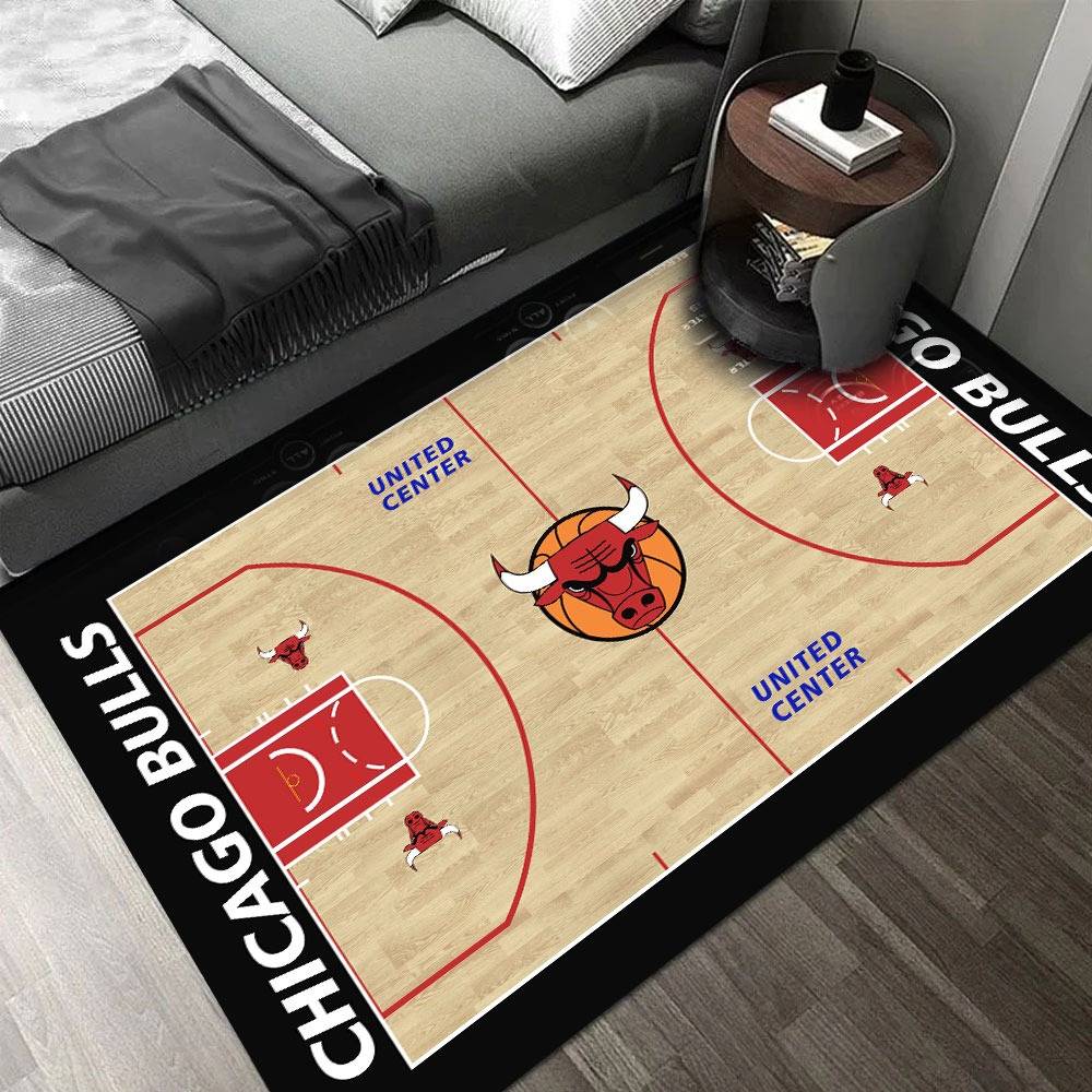 Dywan do pokoju młodzieżowego dla fana Chicago Bulls NBA | Czarny