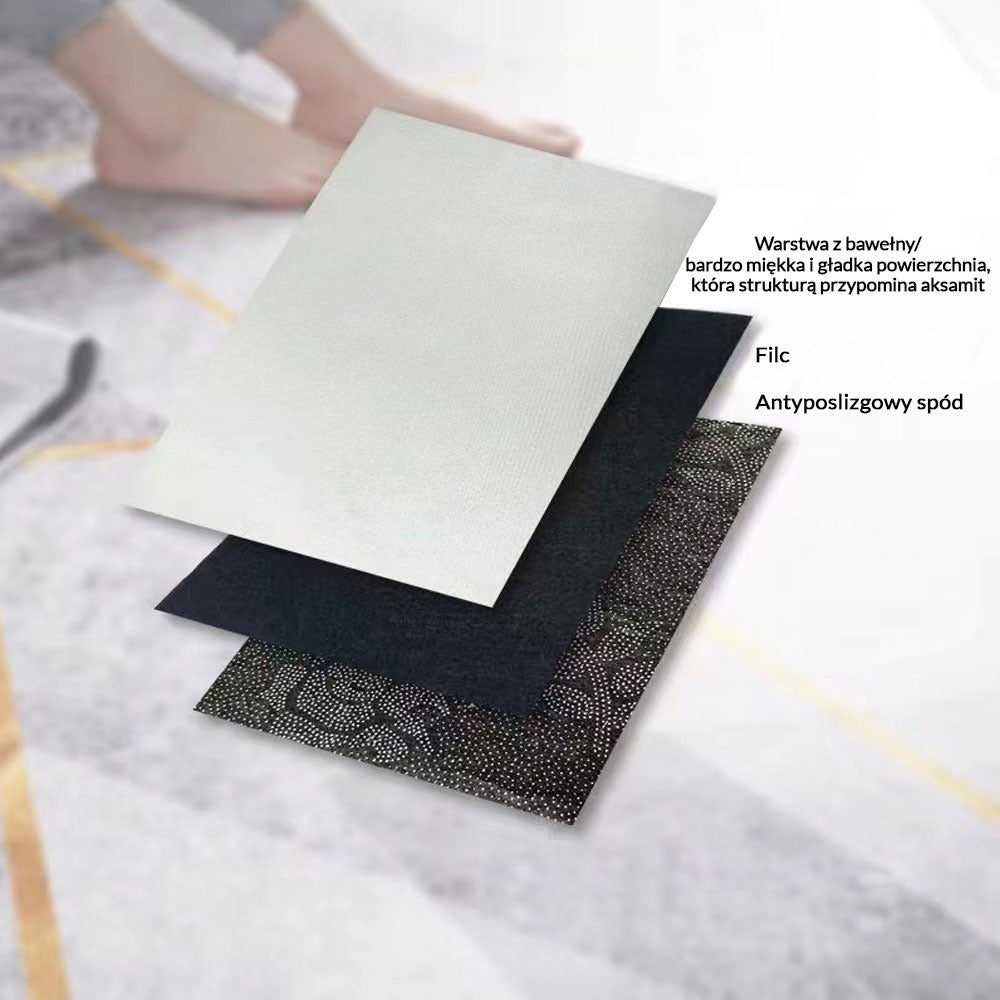 Okrągły dywan z iluzją optyczną 3D | Czarno-biały