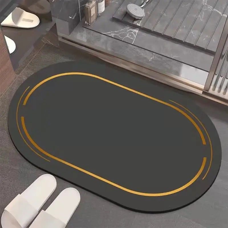 Szybkoschnący, chłonny, antypoślizgowy dywanik łazienkowy ze złotym akcentem