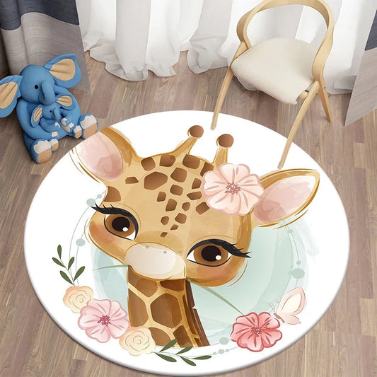Okrągły dywan do pokoju dziecięcego | Żyrafa