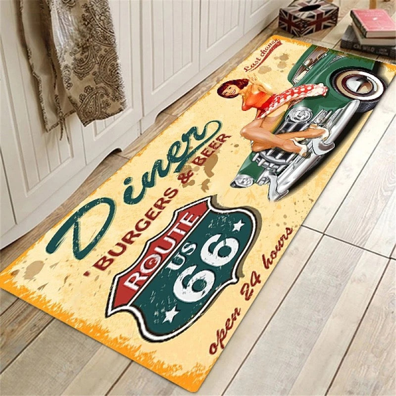 Chodnik kuchenny, antypoślizgowy z Motywem Route 66