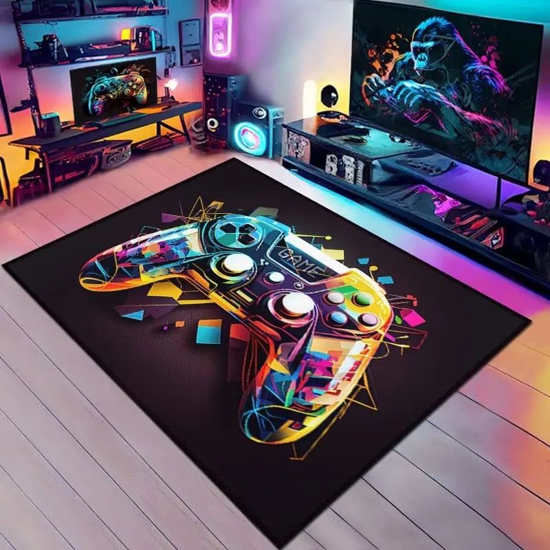 Dywan gamingowy dla fanów gier w neonowych kolorach GAME