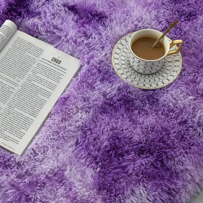 Puszysty dywan shaggy z długim włosiem | Fioletowy