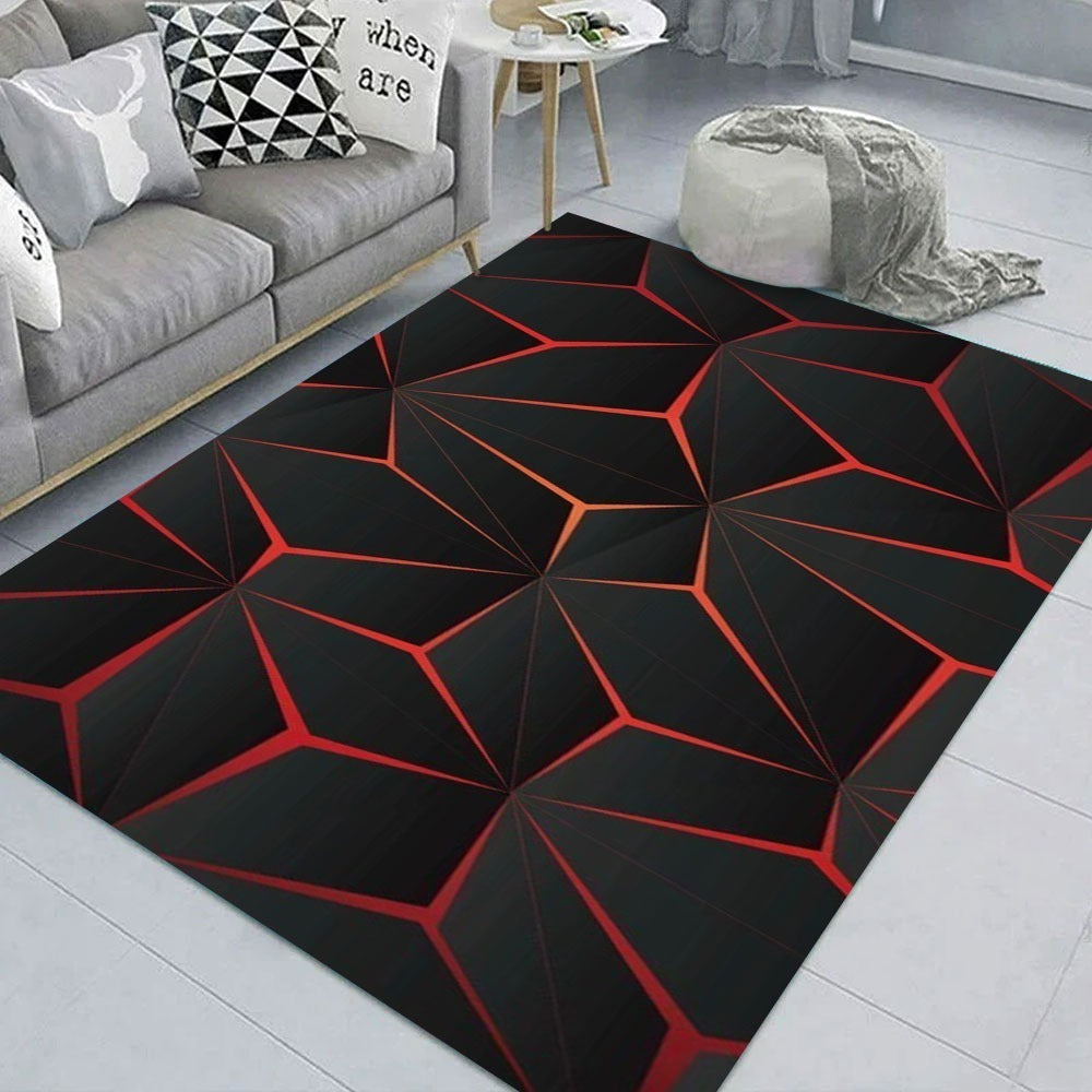 Dywan do pokoju z geometrycznym wzorem w efekcie 3D