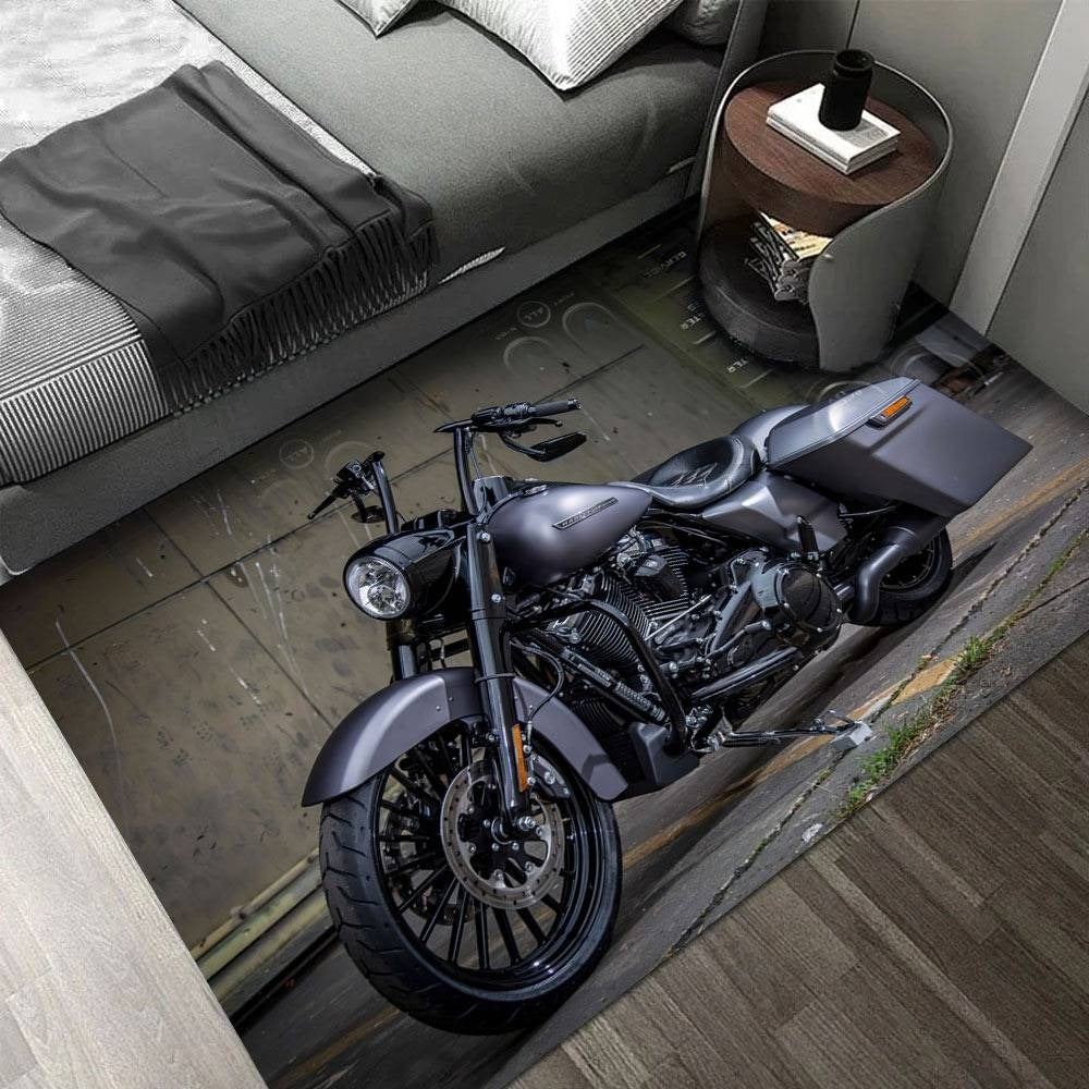 Modny dywan z nowoczesnym motoryzacyjnym wzorem
