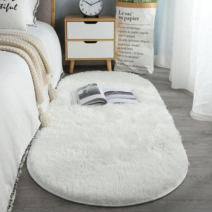 Miękki i puszysty dywan do pokoju shaggy | Szary