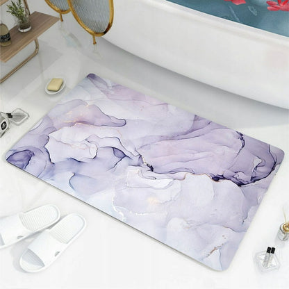 Szybkoschnący, chłonny, antypoślizgowy dywanik łazienkowy imitacją marmuru  | GRANAT