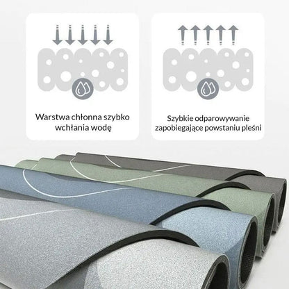 Szybkoschnący, chłonny, antypoślizgowy dywanik łazienkowy imitacją marmuru | BIAŁY