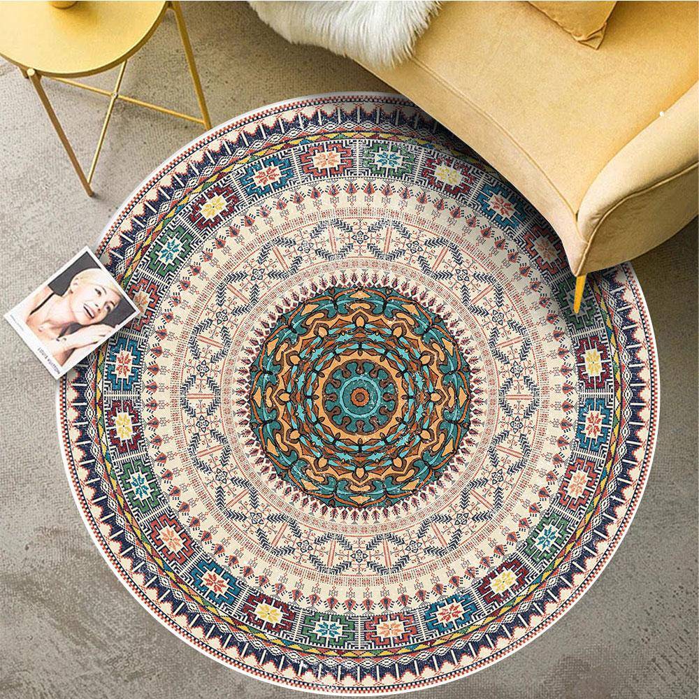 Okrągły dywan w stylu vintage | Retro