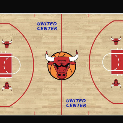 Dywan do pokoju młodzieżowego dla fana Chicago Bulls NBA | Czarny