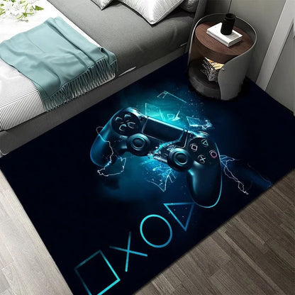 Nowoczesny dywan do pokoju w efekcie 3D z motywem gry