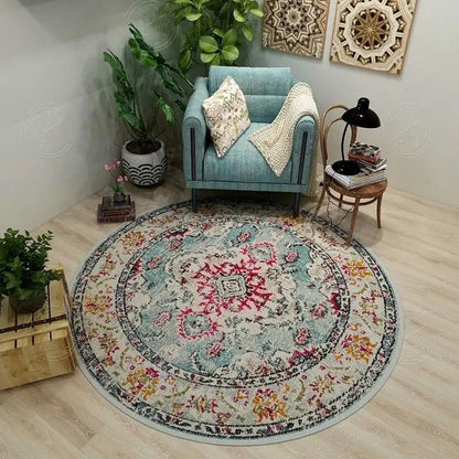 Okrągły dywan w stylu retro