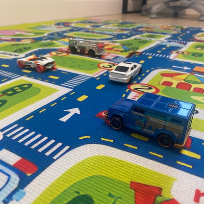 Dywan do pokoju dziecięcego ze wzorem ulic miasta