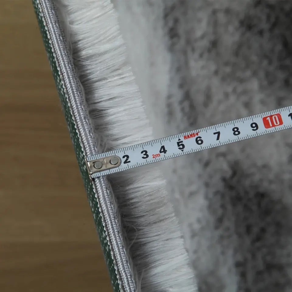 Miękki, puszysty, okrągły dywan shaggy ze wzorem w stylu nordyckim | Biały