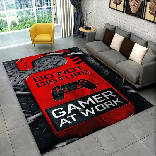 Dywan gamingowy dla fanów gier z napisem GAMER AT WORK