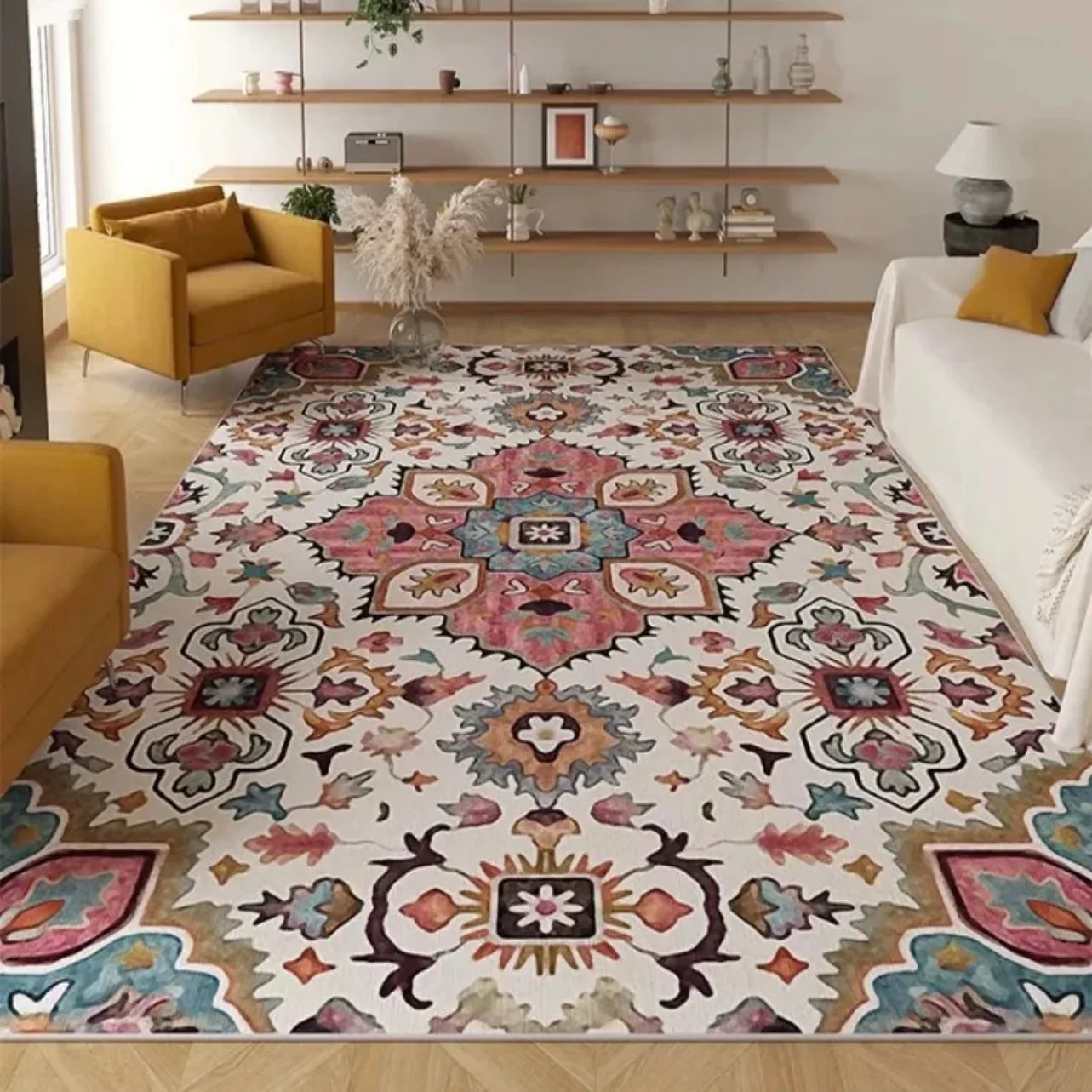 Dywan do pokoju w nowoczesnym stylu |Art Tribal z geometryczną symboliką kultur