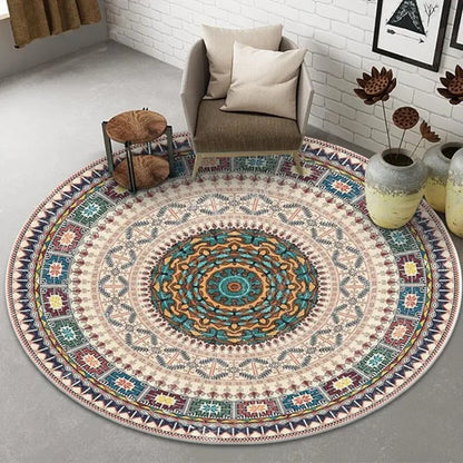 Okrągły dywan w stylu vintage | Retro