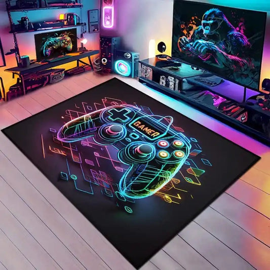 Dywan gamingowy dla fanów gier w neonowych kolorach GAMER