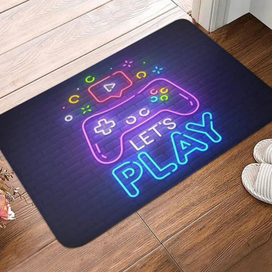 Mały dywanik gamingowy 3D dla gracza z napisem "Let's Play"