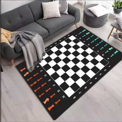 Dywan do pokoju ze motywem gry w szachy