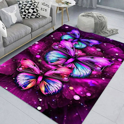 Dywan do pokoju z nowoczesnym motywem kolorowych motyli