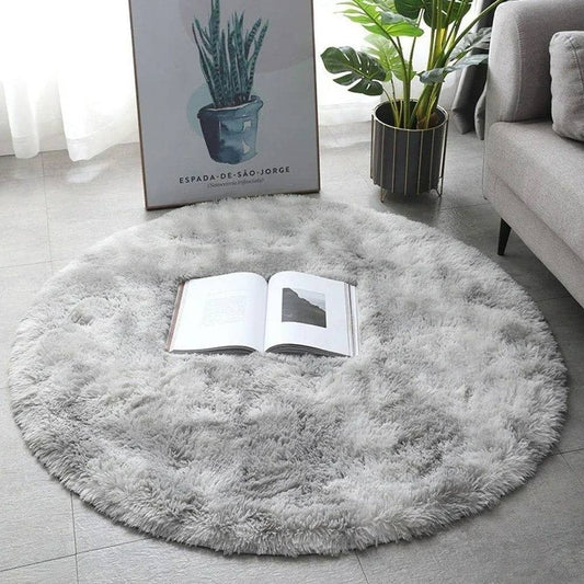 Okrągły dywan shaggy  | Szary