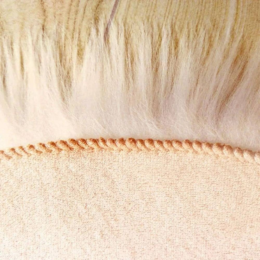 Asymetryczny dywanik shaggy z długim włosiem | Beż