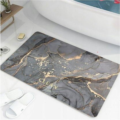 Szybkoschnący, chłonny, antypoślizgowy dywanik łazienkowy imitacją marmuru | BEŻOWY