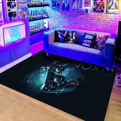 Nowoczesny dywan do pokoju w efekcie 3D z motywem gry