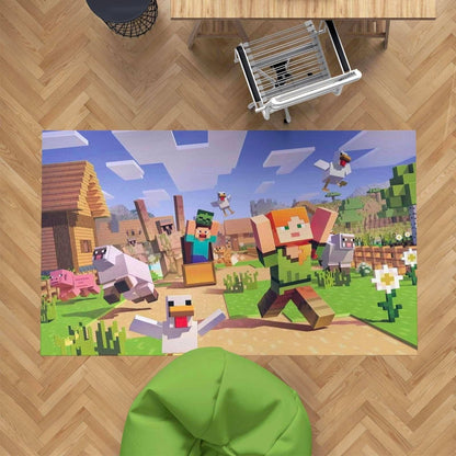 Dywan do pokoju dziecięcego z bohaterami gry Minecraft